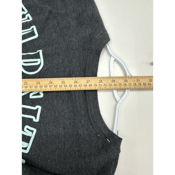 Just Be Womens Top Size 1X Grey Long Sleeve Love University Varsity Graphic - Picture 11 of 12